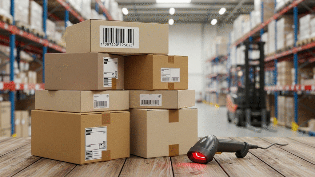 SKU with a scanning device