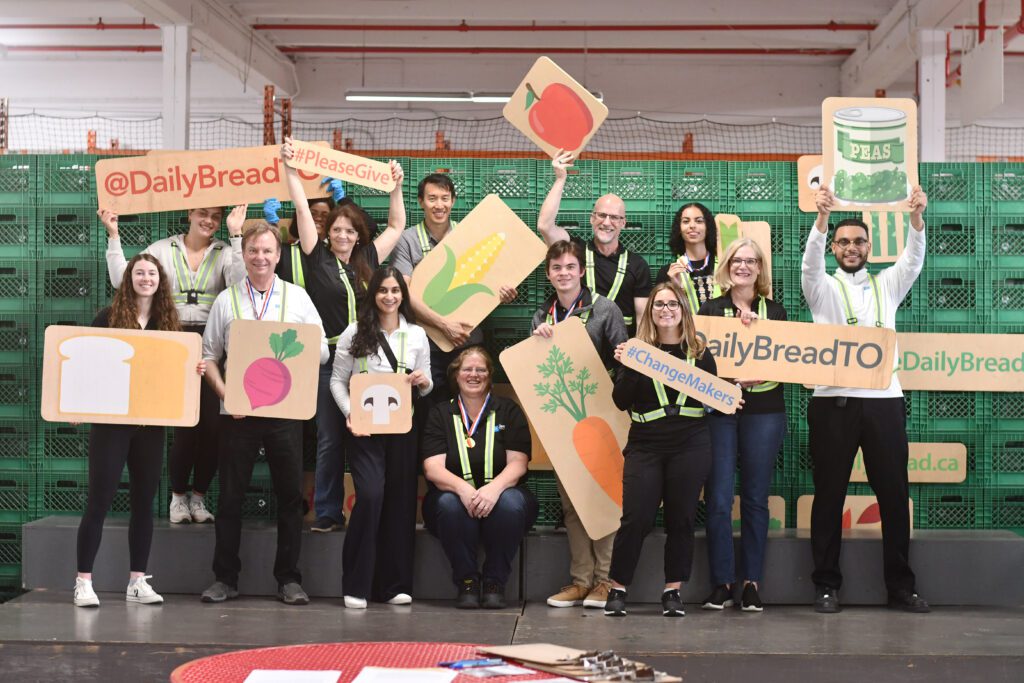 Volunteering at Daily Bread Food Bank for employee engagement